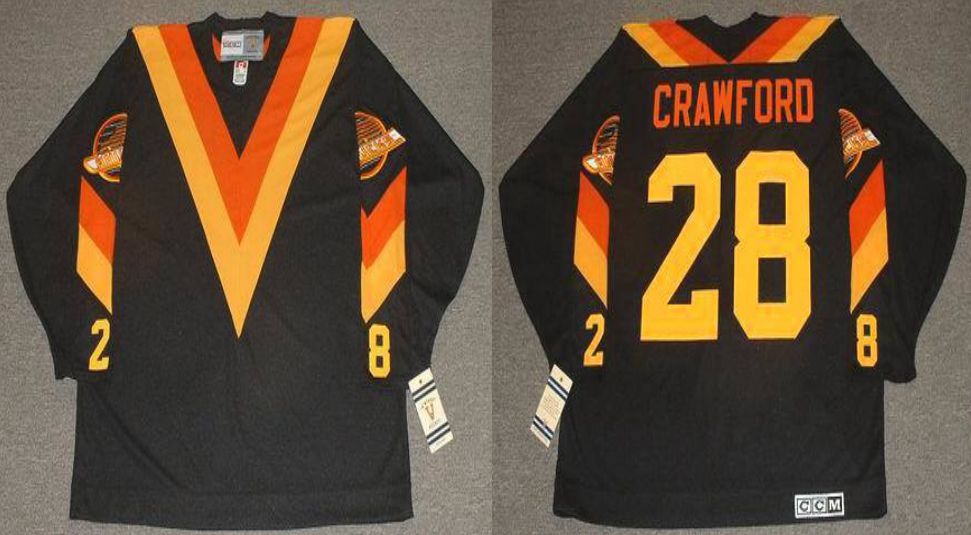 2019 Men Vancouver Canucks #28 Crawford Black CCM NHL jerseys->vancouver canucks->NHL Jersey